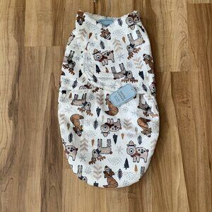 Sandy & Simon Forest Friends Baby Swaddle Blanket 3-6 Months Fleece Bear Fox New